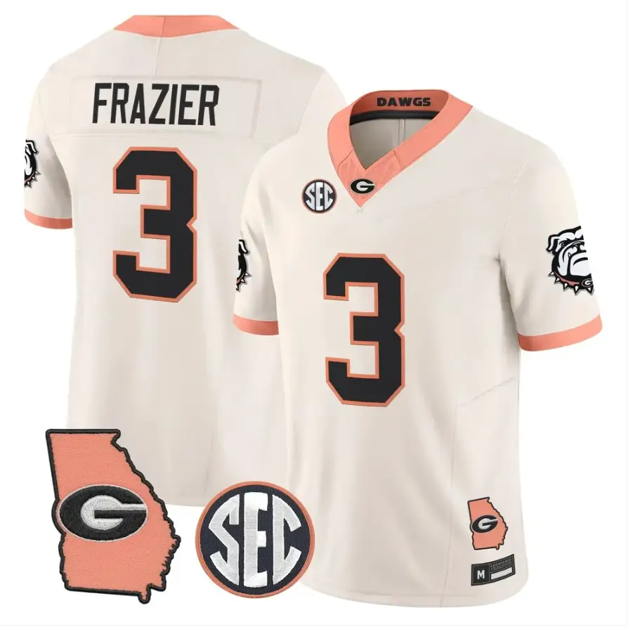 Nate Frazier Jersey #3 Georgia Bulldogs 2026 The Big Peach Stitched by My Store NCAA Football Jerseys