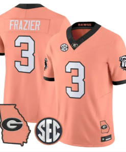 Nate Frazier Jersey #3 Georgia Bulldogs 2026 The Big Peach Stitched by My Store NCAA Football Jerseys