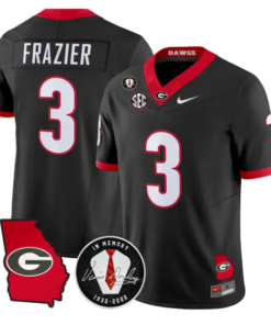 Nate Frazier Jersey #3 Georgia Bulldogs 2026 Vince Dooley Stitched by My Store NCAA Football Jerseys