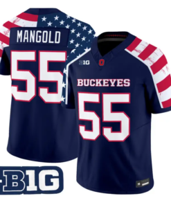Nick Mangold Jersey #55 Ohio State America 250 Edition Limited Stitched by My Store NCAA Football Jerseys