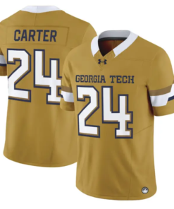 Noah Carter Jersey #24 Georgia Tech Yellow Jackets 2026 Limited Stitched by My Store NCAA Football Jerseys