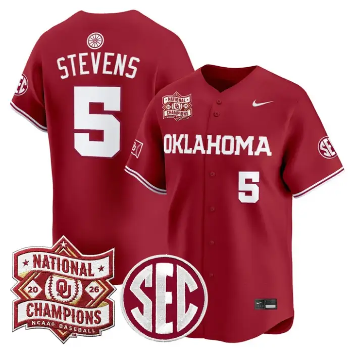 Nolan Stevens Jersey #5 Oklahoma 2026 National Champions Patch Stitched by My Store