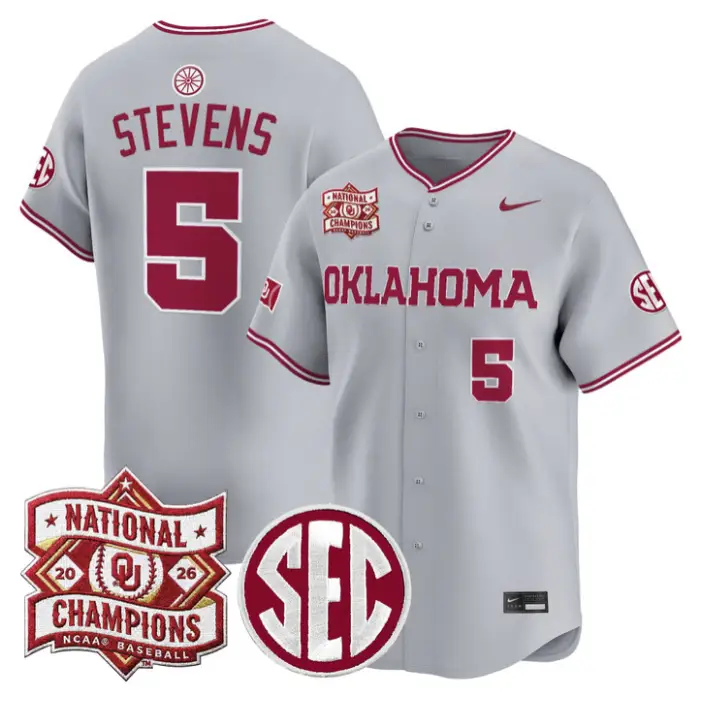 Nolan Stevens Jersey #5 Oklahoma 2026 National Champions Patch Stitched by My Store
