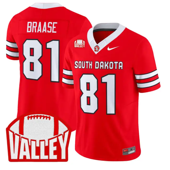 Ordell Braase Jersey #81 South Dakota 2026 Vapor Limited Stitched by My Store NCAA Football Jerseys