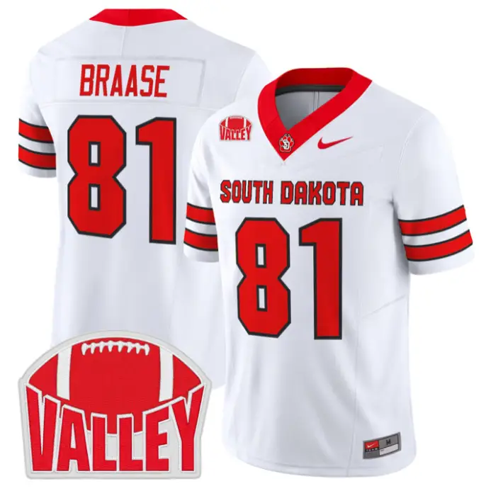 Ordell Braase Jersey #81 South Dakota 2026 Vapor Limited Stitched by My Store NCAA Football Jerseys