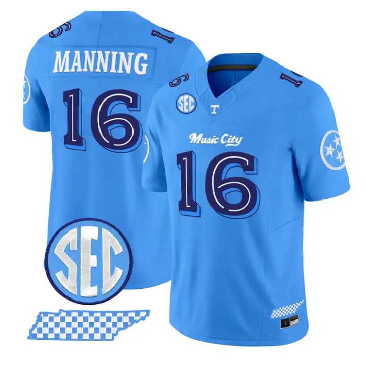 Peyton Manning Jersey #16 Tennessee Vols Music City Edition Stitched by My Store NCAA Football Jerseys