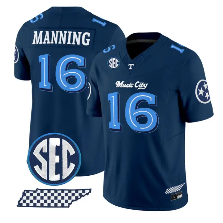Peyton Manning Jersey #16 Tennessee Vols Music City Edition Stitched by My Store NCAA Football Jerseys