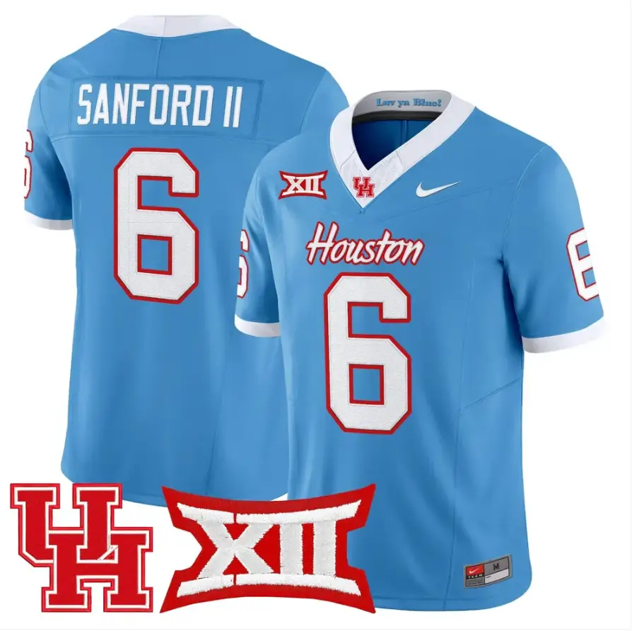 Re'Shaun Sanford II Jersey #6 Houston Cougars 2026 Limited Stitched by My Store NCAA Football Jerseys