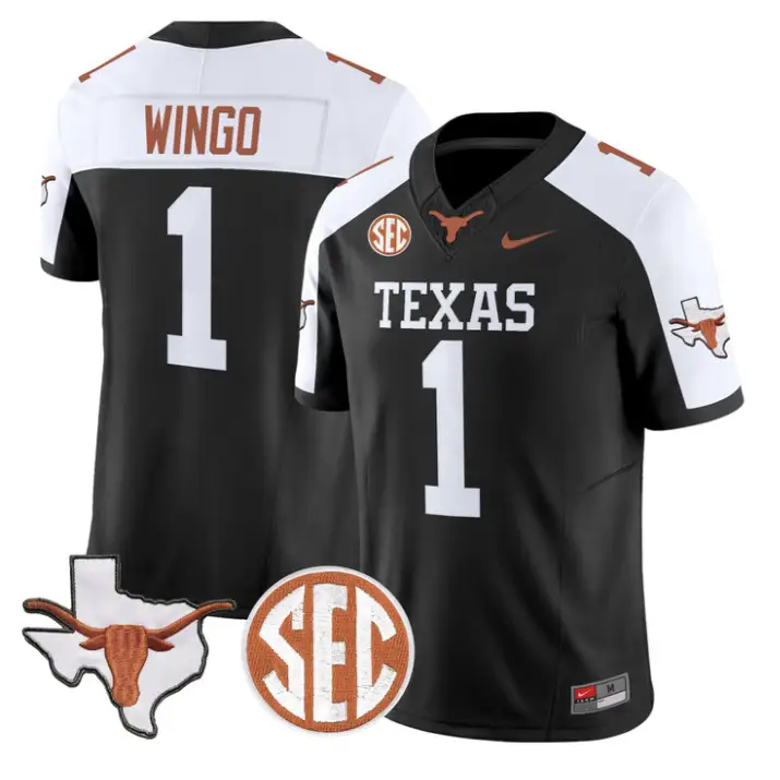 Ryan Wingo Jersey #1 Texas Longhorns 2026 SEC Patch Stitched by My Store NCAA Football Jerseys