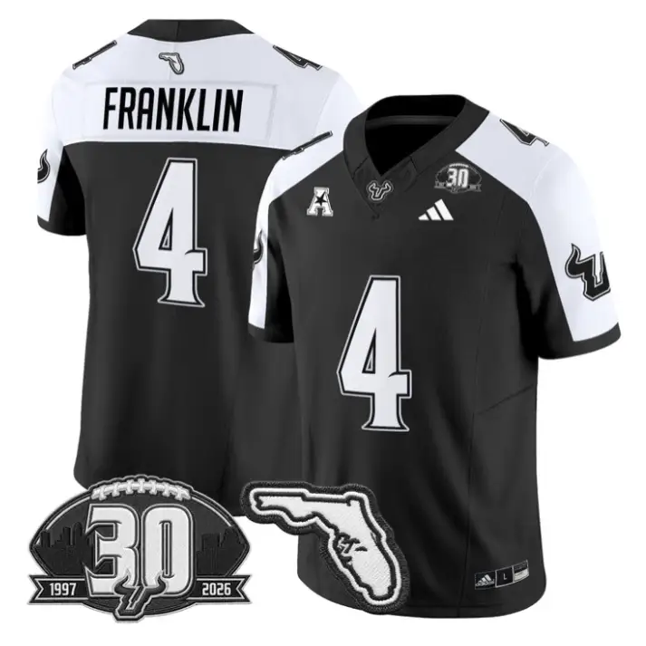 Sam Franklin Jersey #4 South Florida Bulls 30th Patch Limited Stitched by My Store NCAA Football Jerseys