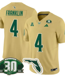 Sam Franklin Jersey #4 South Florida Bulls 30th Patch Limited Stitched by My Store NCAA Football Jerseys