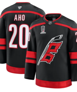Sebastian Aho Jersey #20 Carolina Hurricanes 2026 Stanley Cup Champions Black by Hockey David