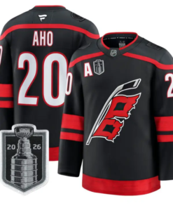 Sebastian Aho Jersey #20 Carolina Hurricanes 2026 Stanley Cup Patch Stitched by Hockey David
