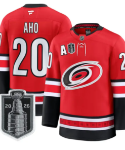 Sebastian Aho Jersey #20 Carolina Hurricanes 2026 Stanley Cup Patch Stitched by Hockey David