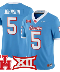 Stephon Johnson Jersey #5 Houston Cougars 2026 Vapor Limited Stitched Black Alter by My Store NCAA Football Jerseys