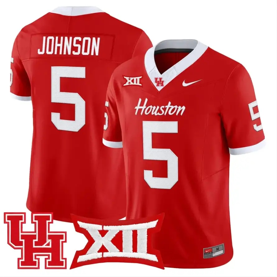 Stephon Johnson Jersey #5 Houston Cougars 2026 Vapor Limited Stitched Black Alter by My Store NCAA Football Jerseys