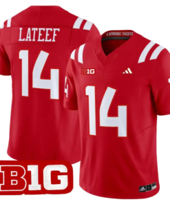 TJ Lateef Jersey #14 Nebraska Cornhuskers 2026 Vapor Stitched by My Store NCAA Football Jerseys
