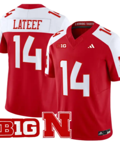 TJ Lateef Jersey #14 Nebraska Cornhuskers 2026 Vapor Stitched by My Store NCAA Football Jerseys