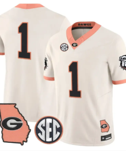 Team Jersey #1 Georgia Bulldogs 2026 The Big Peach Stitched by My Store NCAA Football Jerseys