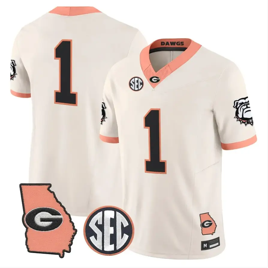 Team Jersey #1 Georgia Bulldogs 2026 The Big Peach Stitched by My Store NCAA Football Jerseys
