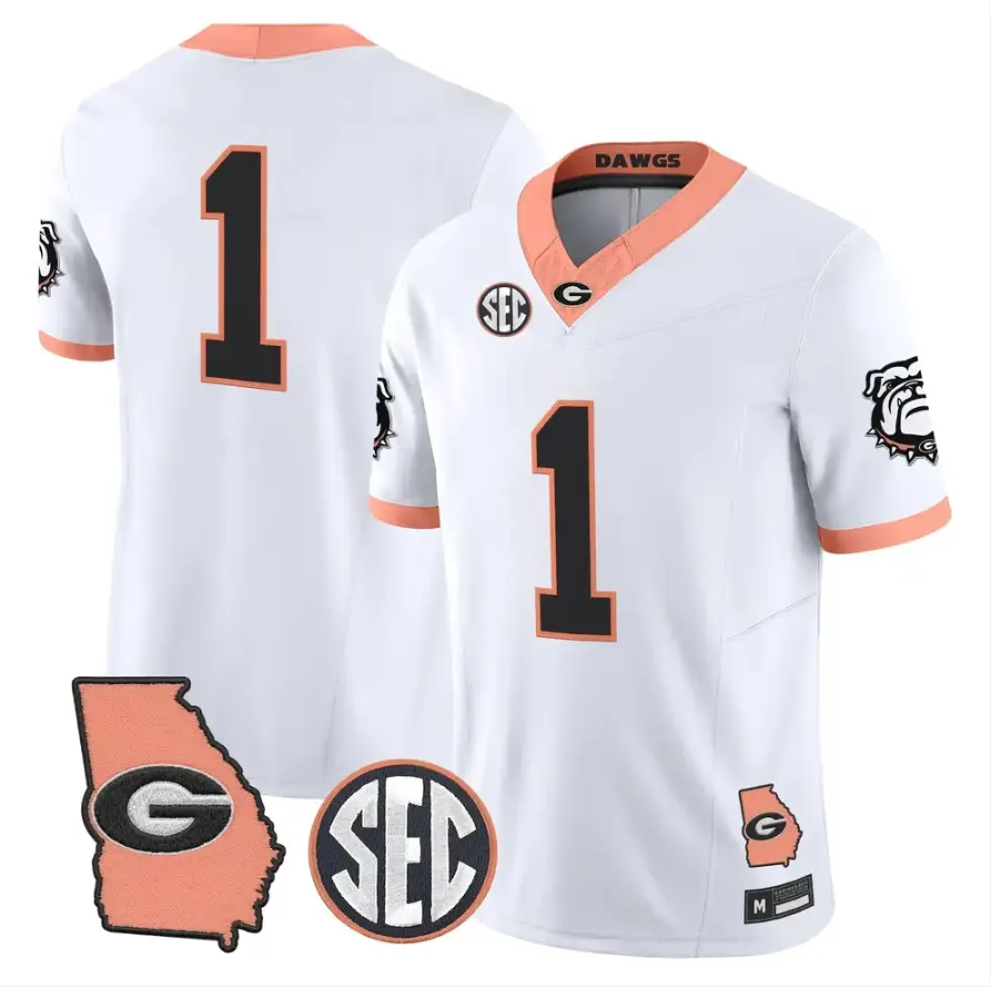 Team Jersey #1 Georgia Bulldogs 2026 The Big Peach Stitched by My Store NCAA Football Jerseys