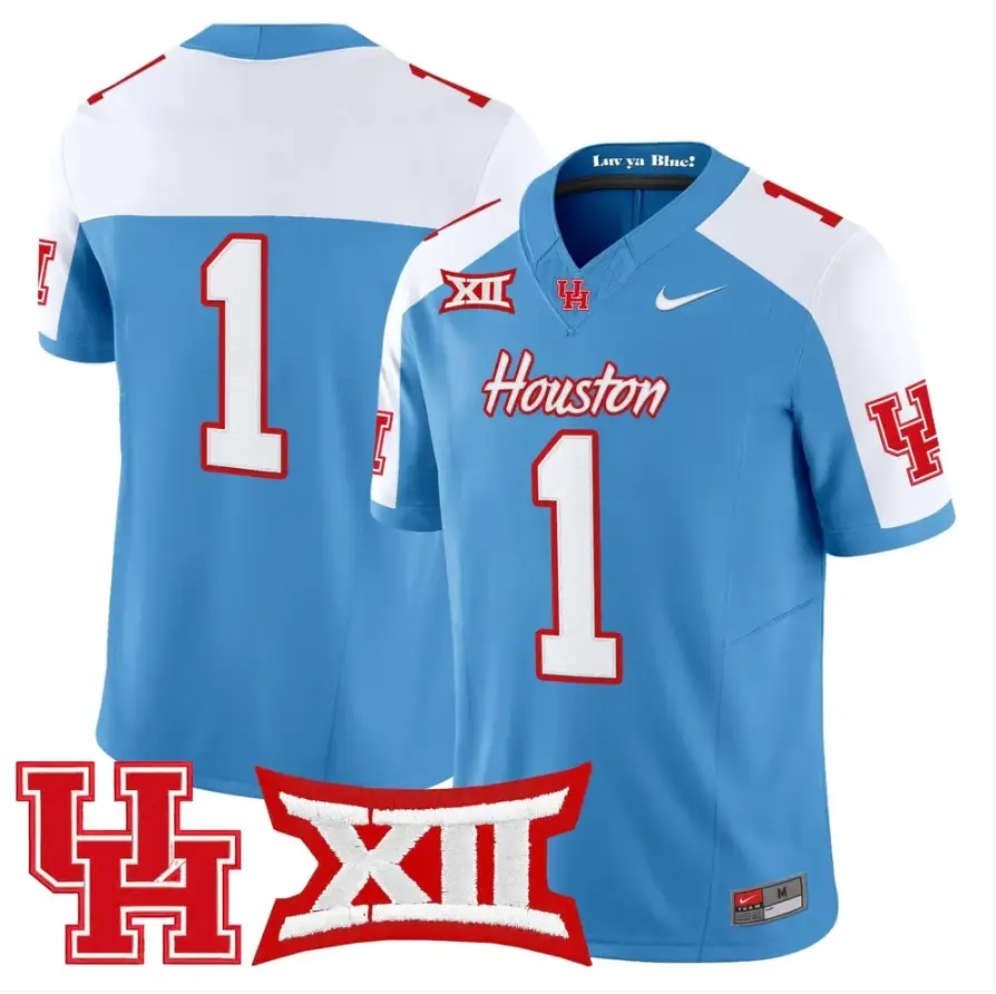 Team Jersey #1 Houston Cougars 2026 Vapor Limited Stitched by My Store NCAA Football Jerseys