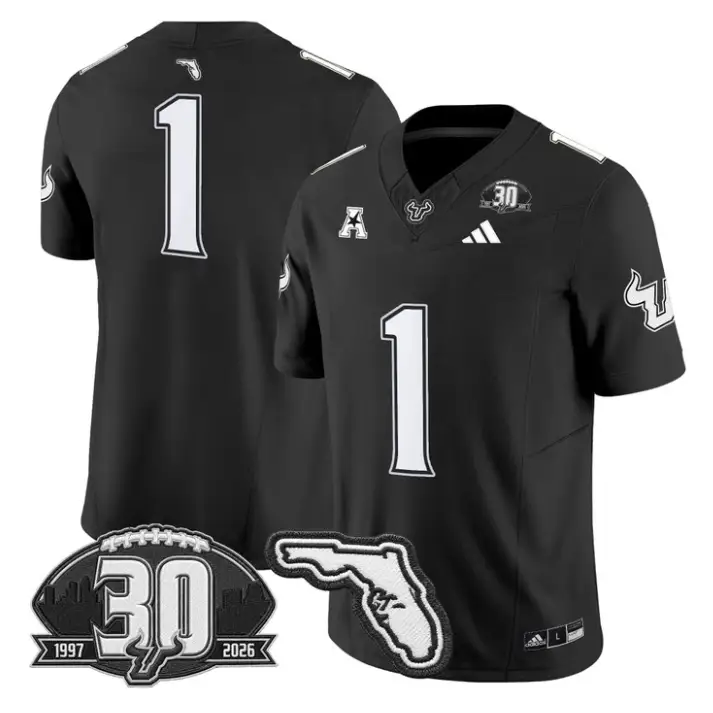 Team Jersey #1 South Florida Bulls 30th Patch Limited Stitched by My Store NCAA Football Jerseys