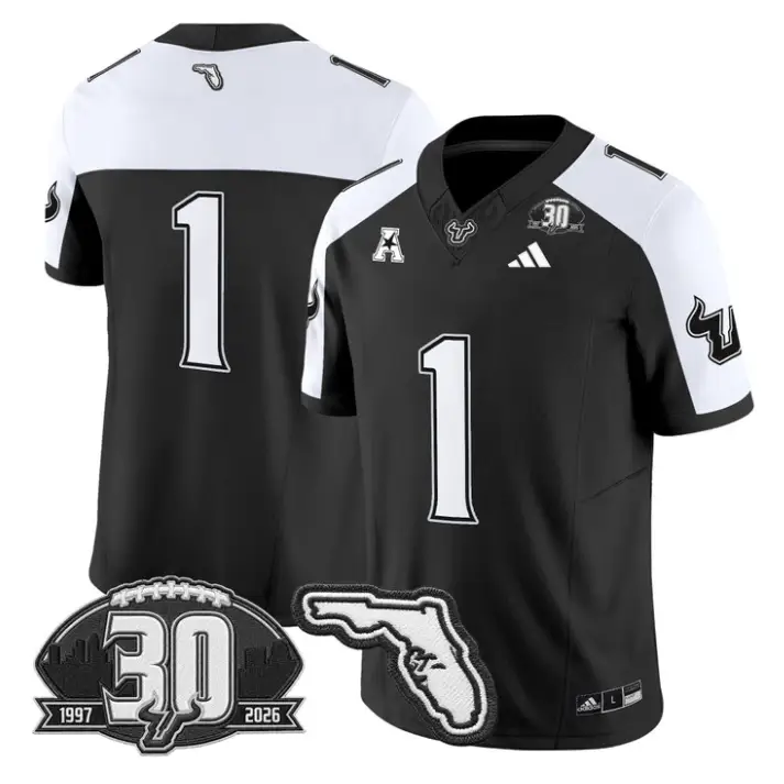 Team Jersey #1 South Florida Bulls 30th Patch Limited Stitched by My Store NCAA Football Jerseys