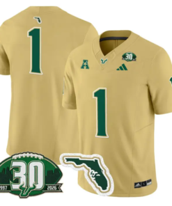 Team Jersey #1 South Florida Bulls 30th Patch Limited Stitched by My Store NCAA Football Jerseys