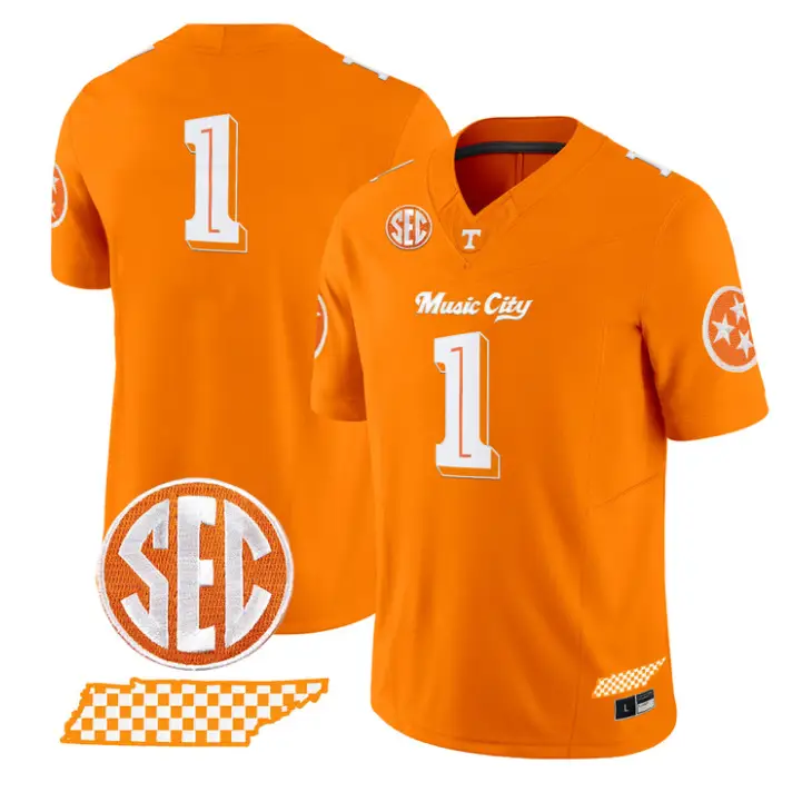Team Jersey #1 Tennessee Vols Music City Edition Limited Stitched by My Store NCAA Football Jerseys