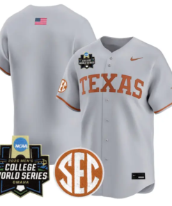 Team Jersey Blank Texas Longhorns 2026 World Series Vapor Stitched Gray by My Store