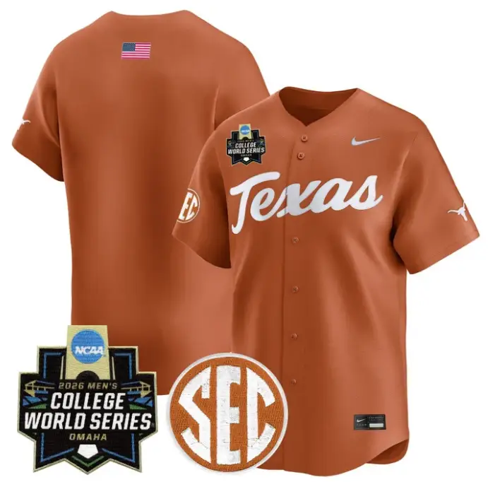 Team Jersey Blank Texas Longhorns 2026 World Series Vapor Stitched Gray by My Store