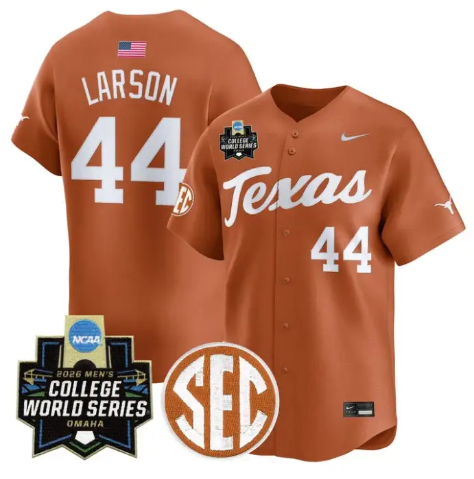 Texas Orange Jersey #44 Texas Longhorns 2026 World Series Stitched by My Store