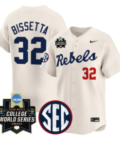 Tristan Bissetta Jersey #32 Ole Miss 2026 World Series Vapor Stitched by My Store