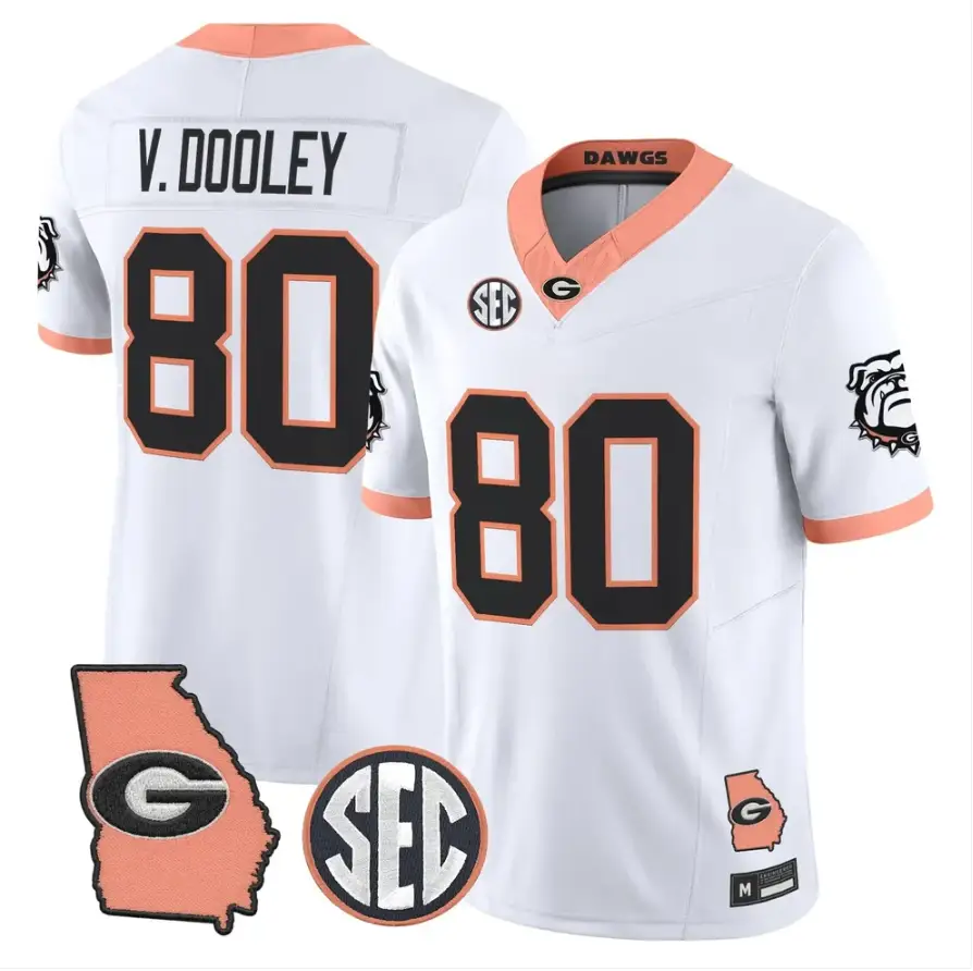 Vince Dooley Jersey #80 Georgia Bulldogs 2026 The Big Peach Stitched by My Store NCAA Football Jerseys
