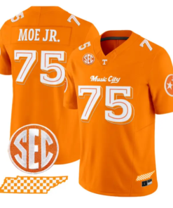 Wendell Moe Jr Jersey #75 Tennessee Vols Music City Edition Stitched by My Store NCAA Football Jerseys