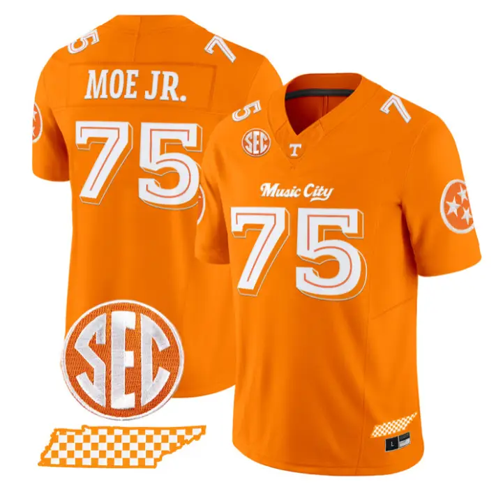 Wendell Moe Jr Jersey #75 Tennessee Vols Music City Edition Stitched by My Store NCAA Football Jerseys