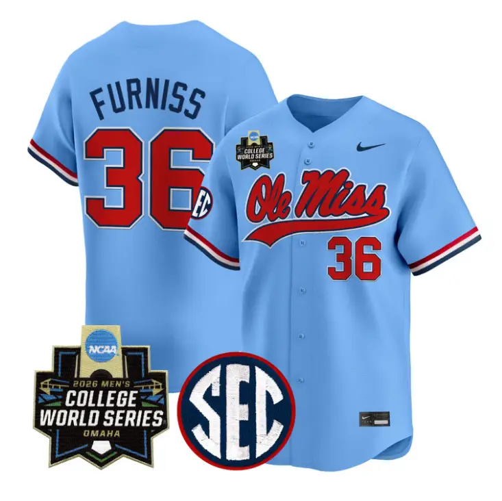Will Furniss Jersey #36 Ole Miss 2026 World Series Vapor Stitched by My Store