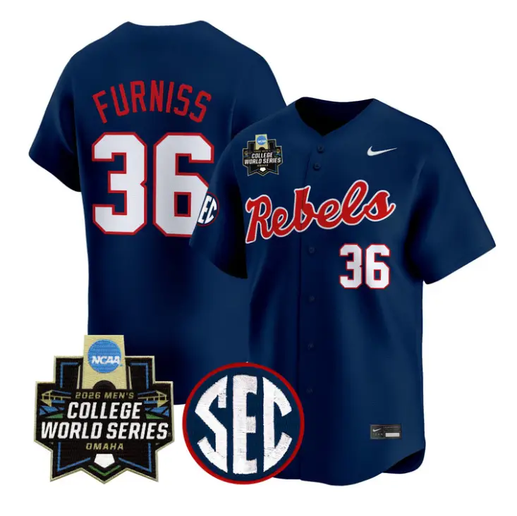 Will Furniss Jersey #36 Ole Miss 2026 World Series Vapor Stitched by My Store