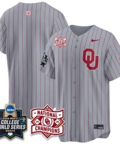 Oklahoma Sooners 2026 NCAA Baseball College World Series Champions Vapor Jersey - Stitched by Oklahoma Sooners