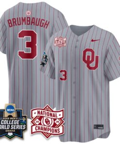 Oklahoma Sooners 2026 NCAA Baseball College World Series Champions Vapor Jersey - Stitched by Oklahoma Sooners