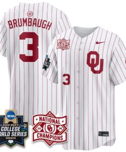 Oklahoma Sooners 2026 NCAA Baseball College World Series Champions Vapor Jersey - Stitched by Oklahoma Sooners