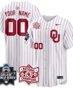 Oklahoma Sooners 2026 NCAA Baseball College World Series Champions Vapor Custom Jersey - Stitched by Oklahoma Sooners