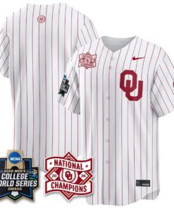 Oklahoma Sooners 2026 NCAA Baseball College World Series Champions Vapor Jersey - Stitched by Oklahoma Sooners