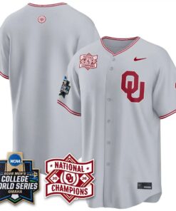 Oklahoma Sooners 2026 NCAA Baseball College World Series Champions Vapor Jersey - Stitched by Oklahoma Sooners