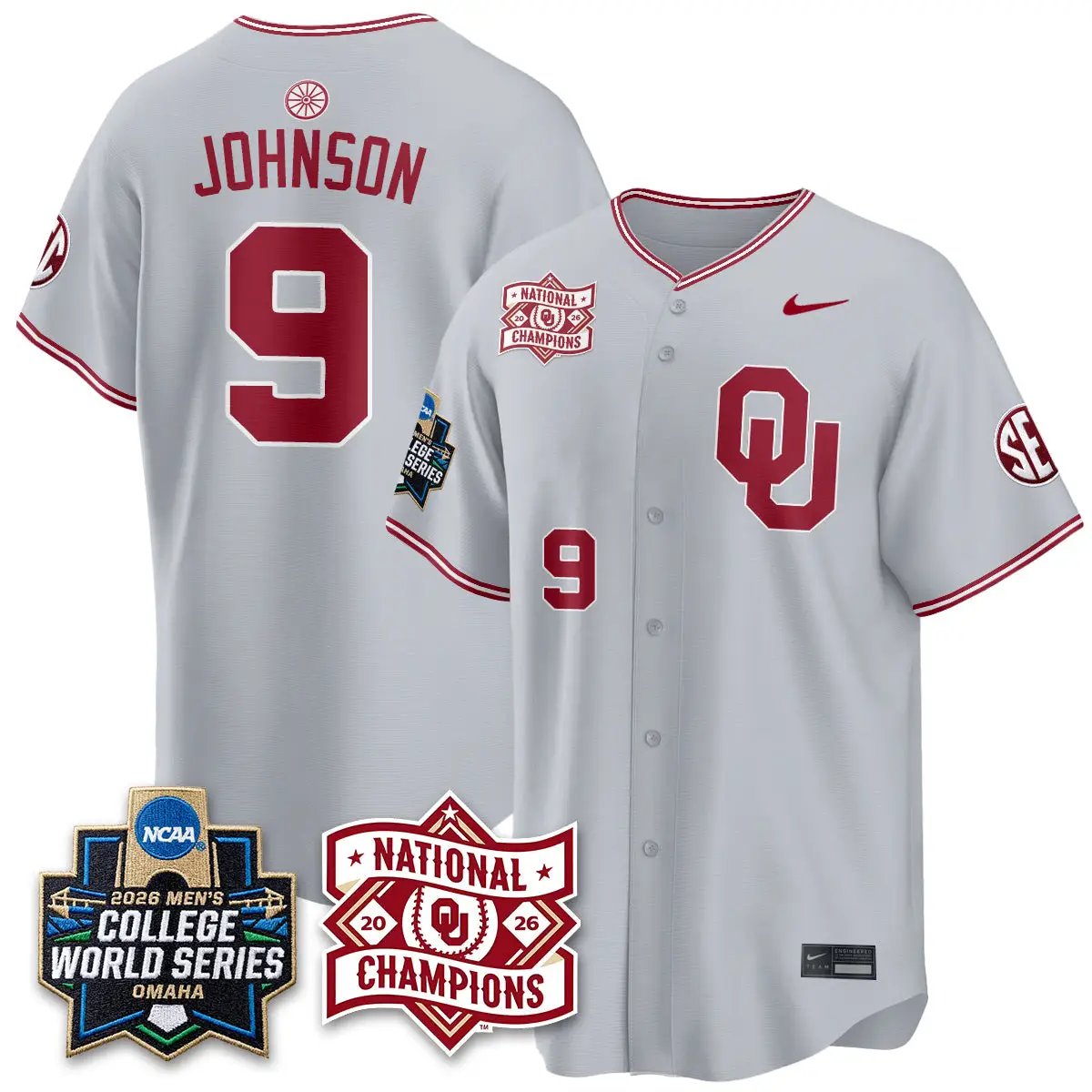 Oklahoma Sooners 2026 NCAA Baseball College World Series Champions Vapor Jersey - Stitched by Oklahoma Sooners