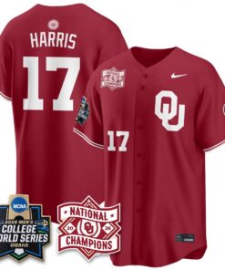 Oklahoma Sooners 2026 NCAA Baseball College World Series Champions Vapor Jersey - Stitched by Oklahoma Sooners