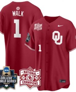 Oklahoma Sooners 2026 NCAA Baseball College World Series Champions Vapor Jersey - Stitched by Oklahoma Sooners