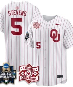 Oklahoma Sooners 2026 NCAA Baseball College World Series Champions Vapor Jersey - Stitched by Oklahoma Sooners