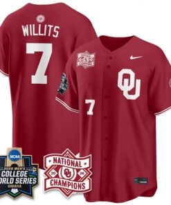 Oklahoma Sooners 2026 NCAA Baseball College World Series Champions Vapor Jersey - Stitched by Oklahoma Sooners